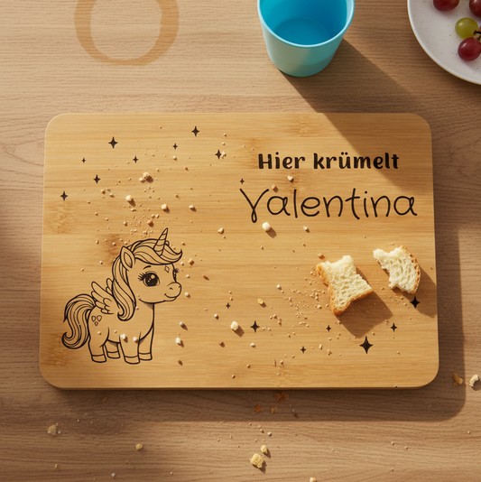Personalisiertes Bambus-Vesperbrett für Kinder | Mit Namen graviert