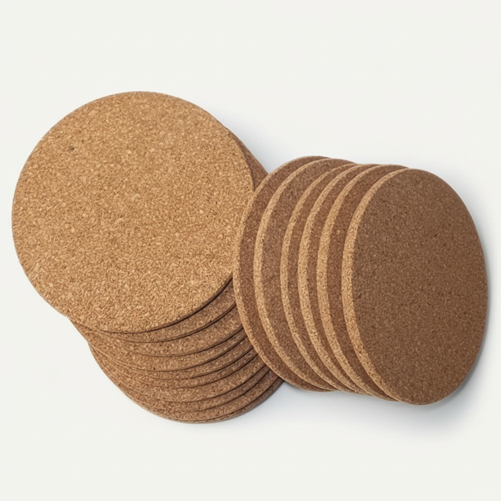 Runde Kork-Untersetzer – Personalisierbare Weihnachtsmotive