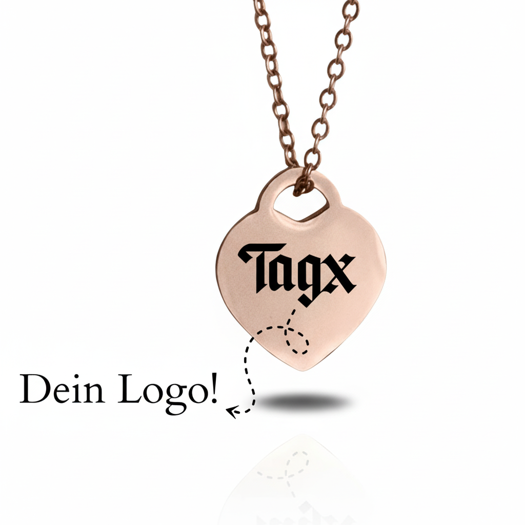 Individuelle Gravur-Halskette mit Herzanhänger