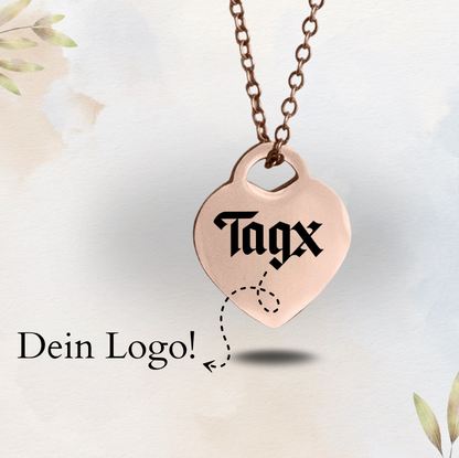 Individuelle Gravur-Halskette mit Herzanhänger