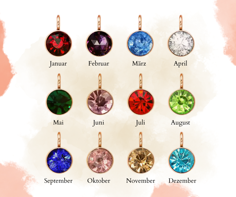 Personalisierte Halskette – Geburtsblume & Geburtsstein