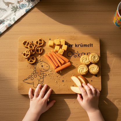 Personalisiertes Bambus-Vesperbrett für Kinder | Mit Namen graviert