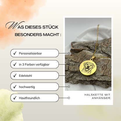 Haustier Foto-Gravur Halskette (mit Namensoption)