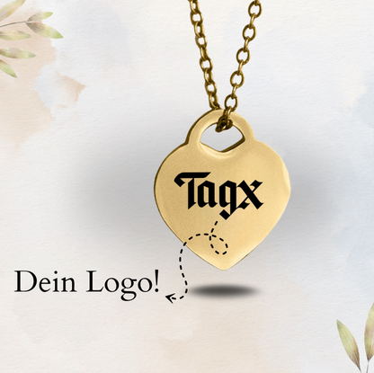 Individuelle Gravur-Halskette mit Herzanhänger