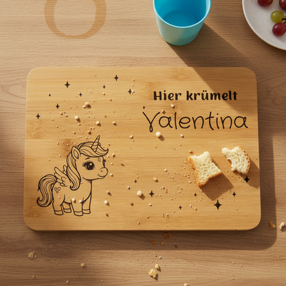 Personalisiertes Bambus-Vesperbrett für Kinder | Mit Namen graviert