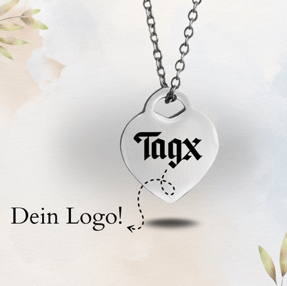 Individuelle Gravur-Halskette mit Herzanhänger
