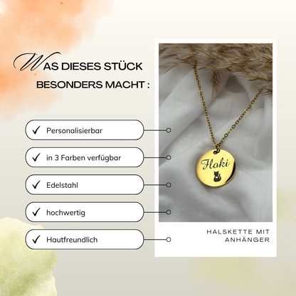 Haustierliebhaber-Halskette mit Münzanhänger