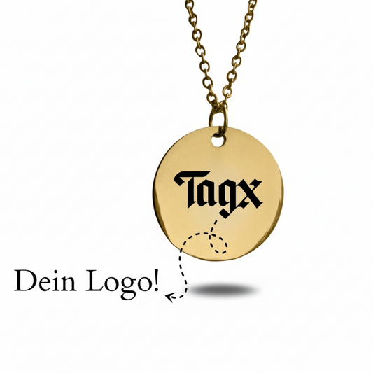 Individuelle Gravur-Halskette mit Münzanhänger