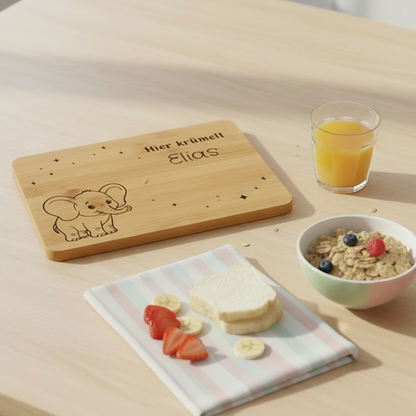 Personalisiertes Bambus-Vesperbrett für Kinder | Mit Namen graviert