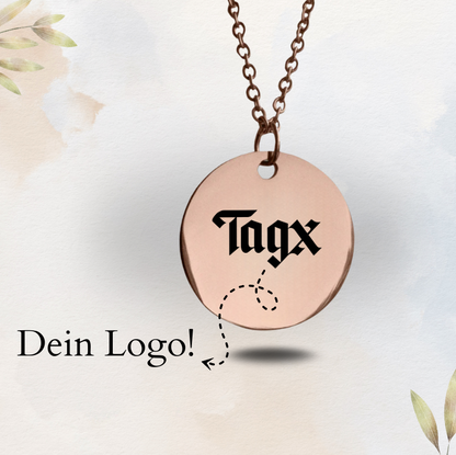 Individuelle Gravur-Halskette mit Münzanhänger
