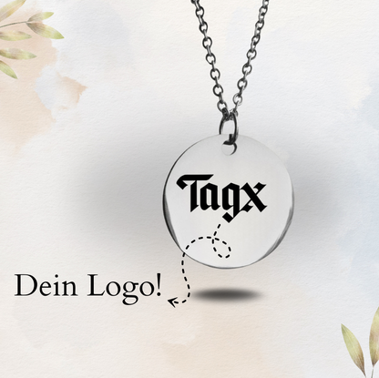 Individuelle Gravur-Halskette mit Münzanhänger