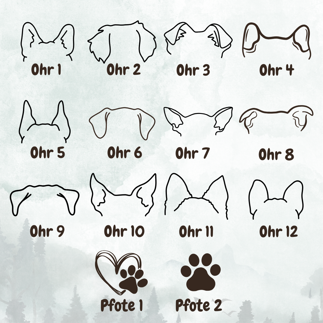 Hundeleinen-Halter aus Holzscheibe mit Name & Motiv