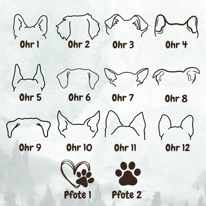 Hundeleinen-Halter aus Holzscheibe mit Name & Motiv