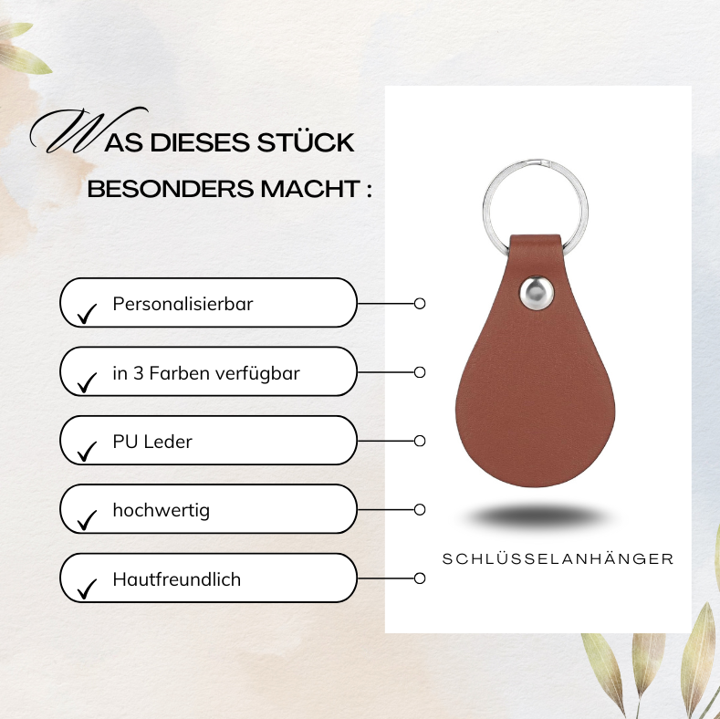 Gravierter PU-Leder-Schlüsselanhänger – Personalisiert