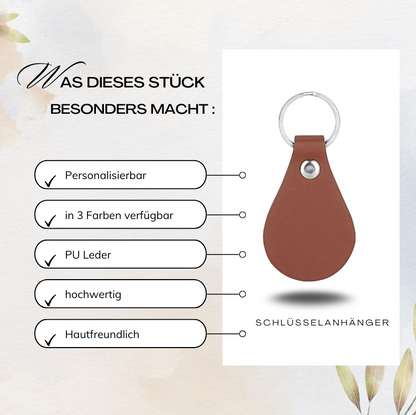 Gravierter PU-Leder-Schlüsselanhänger – Personalisiert