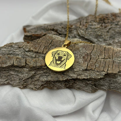 Haustier Foto-Gravur Halskette (mit Namensoption)