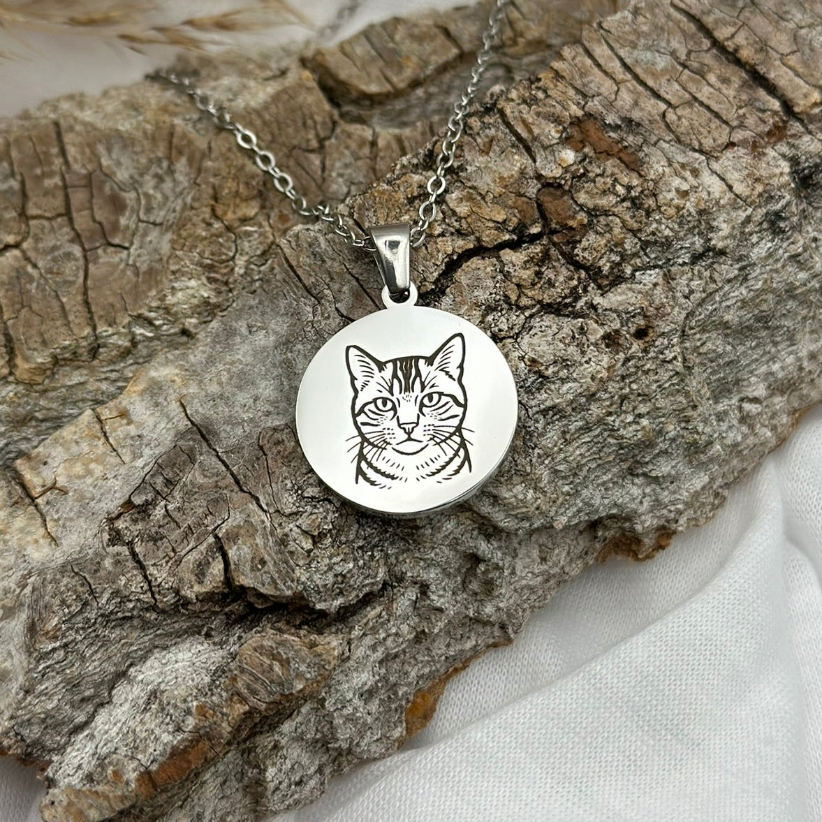 Haustier Foto-Gravur Halskette (mit Namensoption)