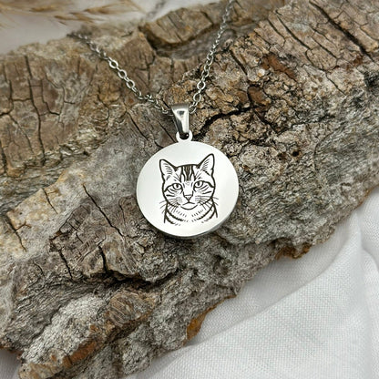 Haustier Foto-Gravur Halskette (mit Namensoption)