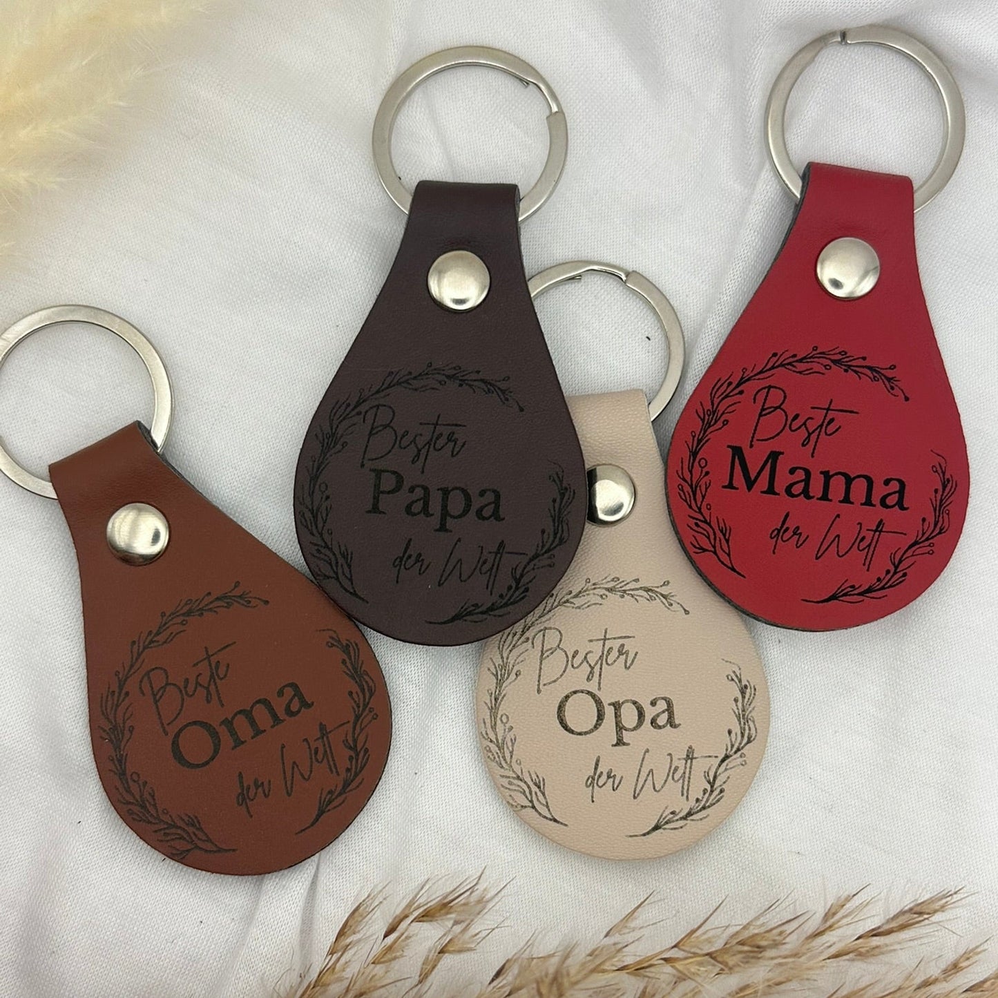 PU-Leder-Schlüsselanhänger – Für Papa, Mama, Opa & Oma