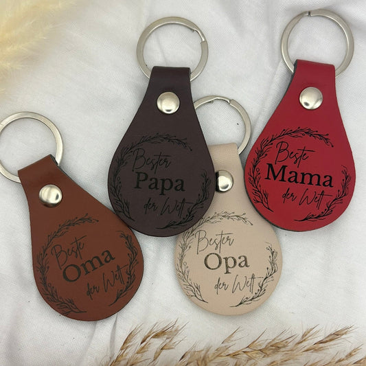 PU-Leder-Schlüsselanhänger – Für Papa, Mama, Opa & Oma