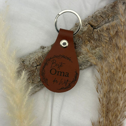PU-Leder-Schlüsselanhänger – Für Papa, Mama, Opa & Oma