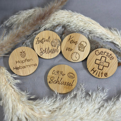 Bambus-Flaschenöffner mit Magnet – Graviert