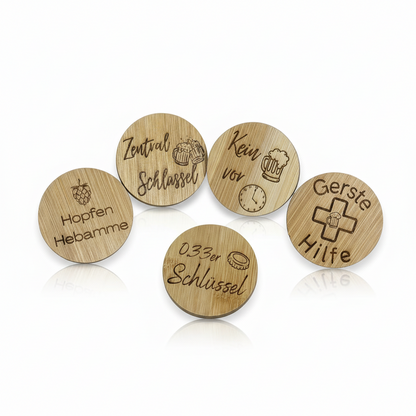 Bambus-Flaschenöffner mit Magnet – Graviert