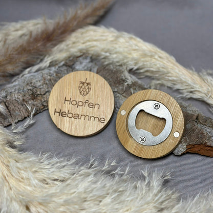 Bambus-Flaschenöffner mit Magnet – Graviert