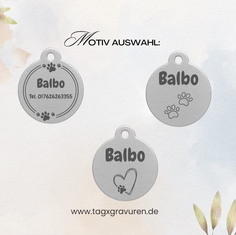 Personalisierte Hundemarke aus Aluminium