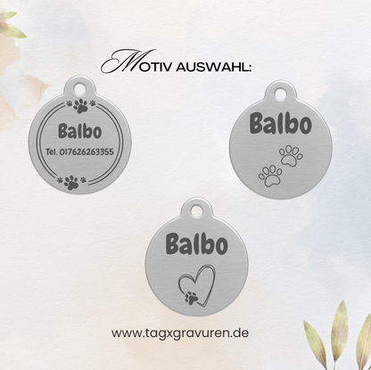Personalisierte Hundemarke aus Aluminium