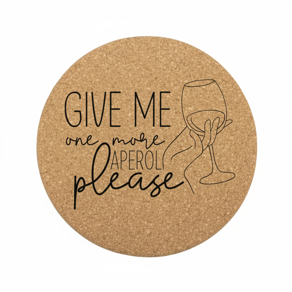 Runde Kork-Untersetzer – Personalisiert für Aperol-Liebhaber