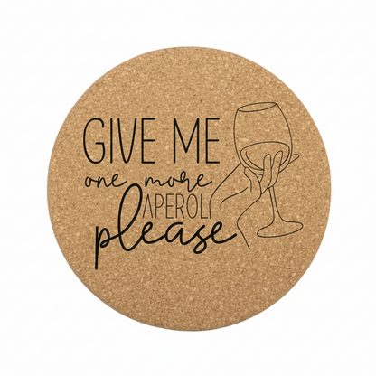 Runde Kork-Untersetzer – Personalisiert für Aperol-Liebhaber