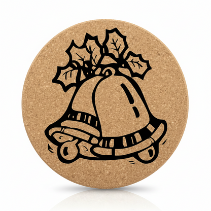 Runde Kork-Untersetzer – Personalisierbare Weihnachtsmotive