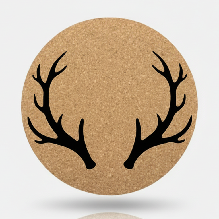 Runde Kork-Untersetzer – Personalisierbare Weihnachtsmotive