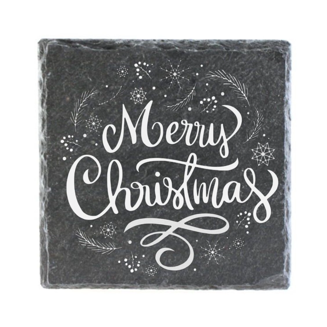Schiefer-Untersetzer – Personalisierbare Weihnachtsmotive