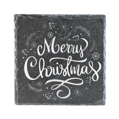 Schiefer-Untersetzer – Personalisierbare Weihnachtsmotive