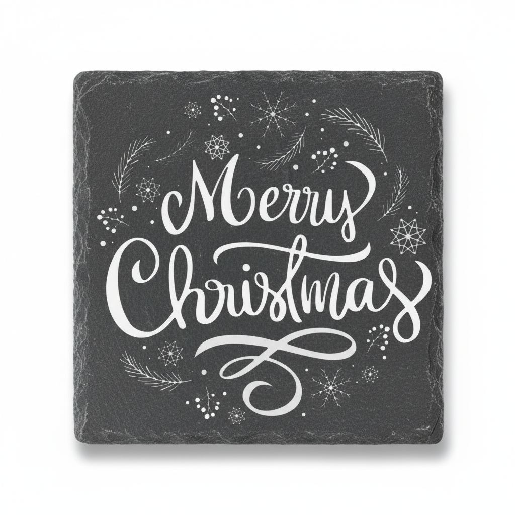 Schiefer-Untersetzer – Personalisierbare Weihnachtsmotive