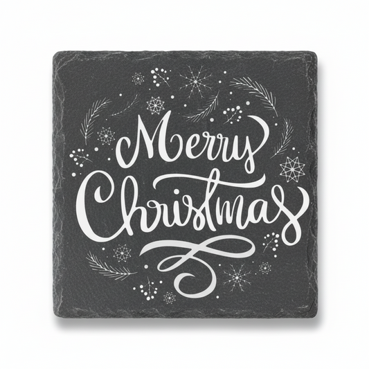 Schiefer-Untersetzer – Personalisierbare Weihnachtsmotive