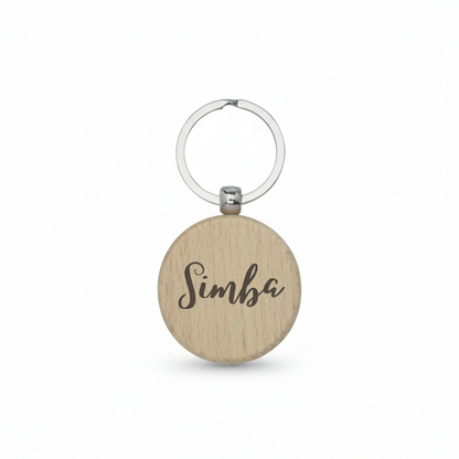 Personalisierter Holz-Schlüsselanhänger für Katzenliebhaber