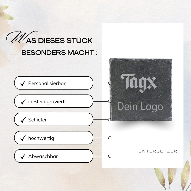 Schiefer-Untersetzer – Personalisierbare Weihnachtsmotive